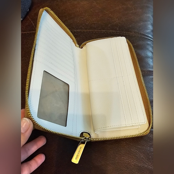 Michael Kors Jet Set Long Python Croc Embossed Leather Zip Around Wallet NWOT - Picture 6 of 13